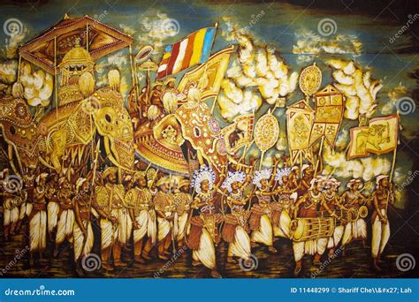 Painting At Dambulla Golden Temple Sri Lanka Royalty Free Stock Images