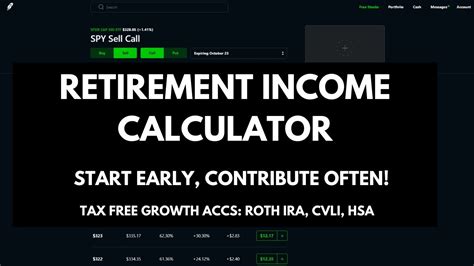 Retirement Income Calculator Compound Interest Tax Free Income Calculator 💰📈 Youtube