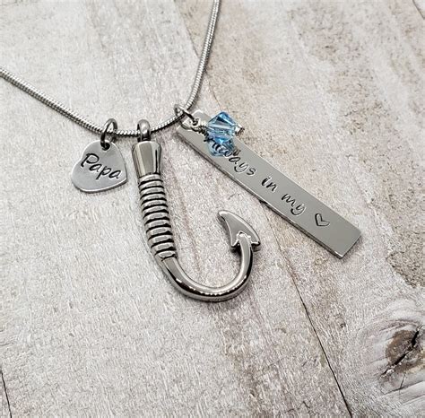 Personalized Fish Hook Cremation Jewelry For Ashes Urn Necklace For