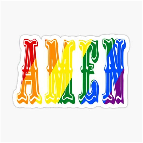 Gay Lgbtq Christian Pride Rainbow Amen God Jesus Faith Sticker For Sale By Erw Redbubble