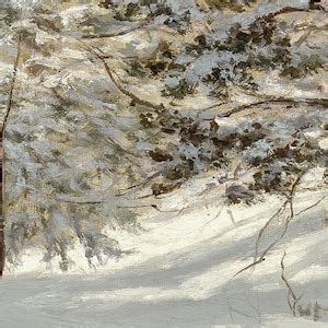 Winter Wall Art / Snowy Landscape Painting / Snow Trees Painting / Cozy ...