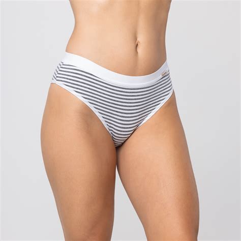Calcinha em algodão listrado modelo tanga elástico sustentação Ilumine Lingerie