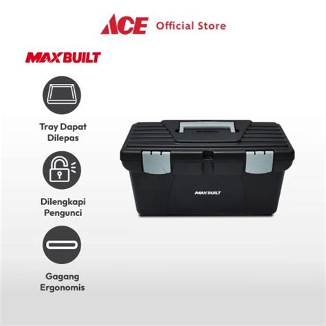 Jual Ace Maxbuilt 12 Inci Kotak Perkakas Plastik Hitam Toolbox Tempat