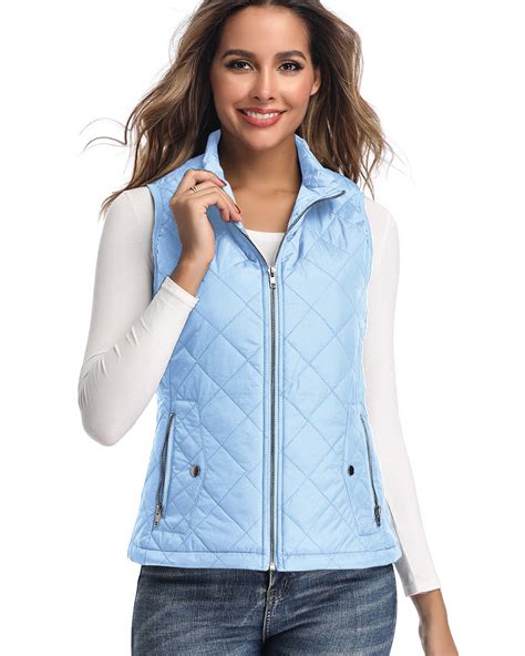 Womens Vests Zip Up Quilted Padded Lightweight Vest For Women