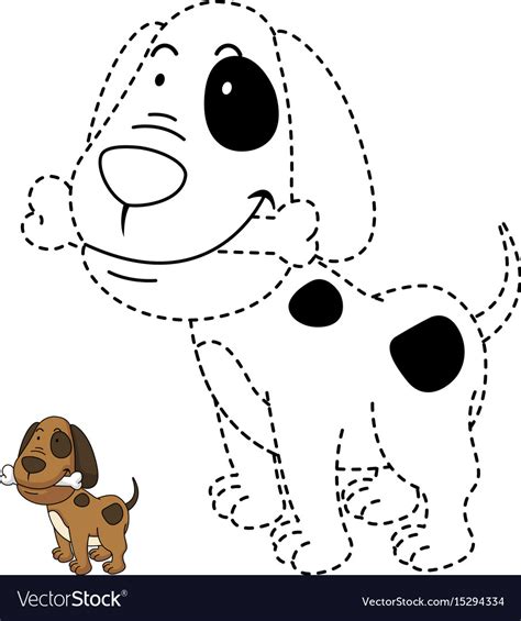 Educational game for kids and coloring book-dog Vector Image