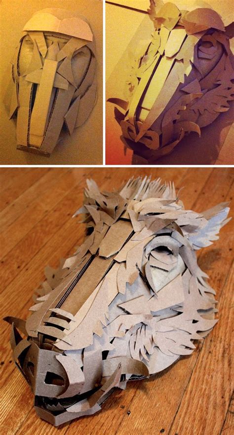 Cardboard Sculpture Cardboard Art Cardboard Mask