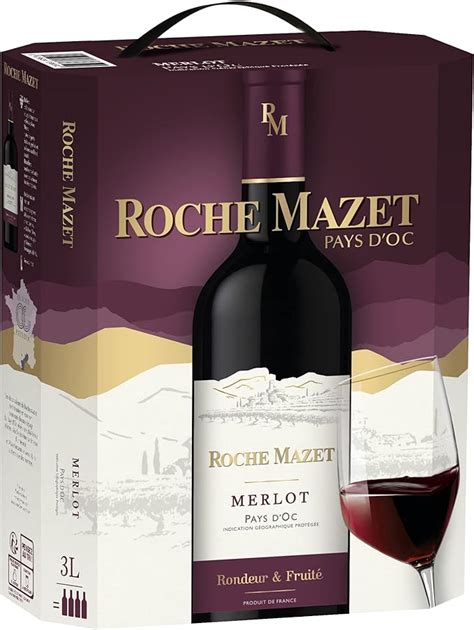 Roche Mazet Vin Rouge Merlot 3L IGP Pays DOc Bag In Box 3000