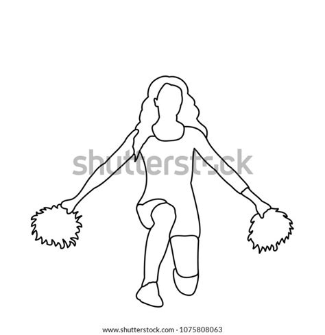 Sketch Girl Cheerleader Stock Vector Royalty Free 1075808063