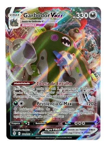 Carta Pokémon Garbodor Vmax Ultra Rara Original Copag Parcelamento