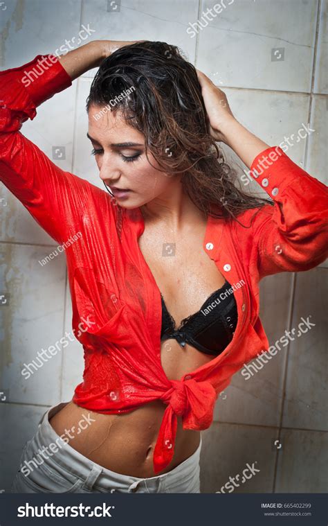 Cute Brunette Woman Perfect Body Posing Stock Photo Shutterstock
