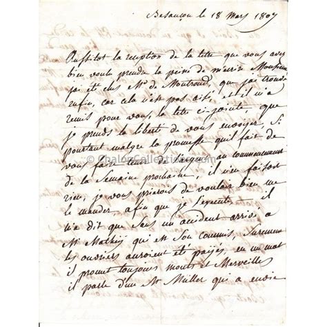 Lettre Ancienne Manuscrite De 1807 Canton De Salin Jura French