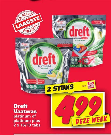 Dreft Vaatwas Platinum Of Platinum Plus Aanbieding Bij Nettorama