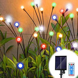 Acxilexy Pack Solar Powered Firefly Lights Leds Waterproof Garden