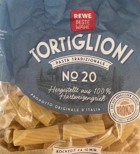 Tortiglioni Rewe Beste Wahl Kalorie Kj A Nutri N Hodnoty