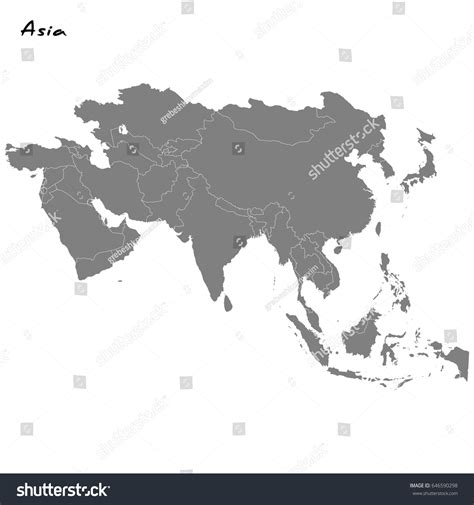 High Quality Map Asia Borders Regions Stock Vector Royalty Free