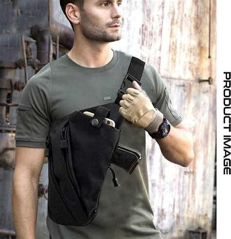 Tactical Right Shoulder Pistol Anti Theft Chest Bag Concealed Carry Gun