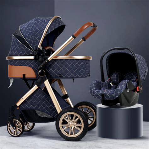 Luxury 3 In 1 Baby Stroller Foldable Strollers Babies Carriage Bassinet