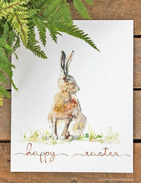 Easter Watercolor Bunny Printable