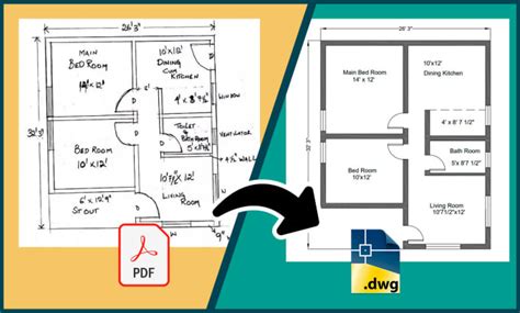 Convert Pdf Sketch Or Image In To Autocad Dwg File By Caspaa14 Fiverr