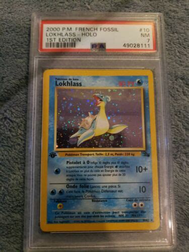 PSA 7 Pokemon 1999 1st Edition Fossil Lapras Holo Values MAVIN