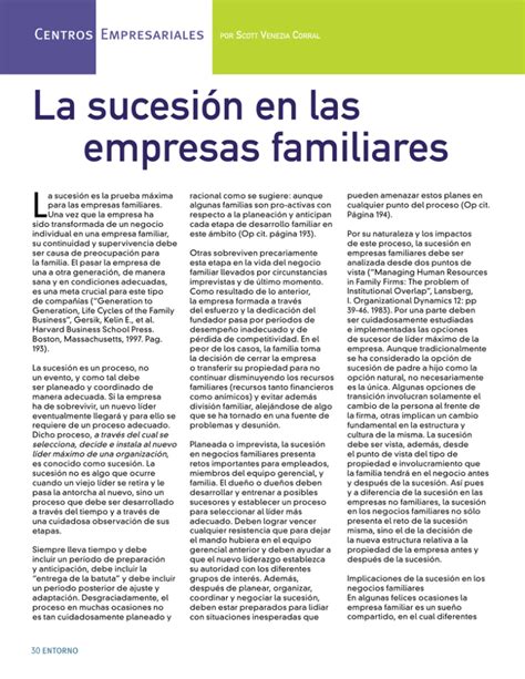 La Sucesi N En Las Empresas Familiares