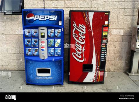 Pepsi Cola And Coca Cola Vending Machines Side By Side On May 16 2005