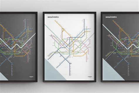 Seoul Metro English Map / 서울교통공사 / 수도권 전철 / Minimal Poster Print ...