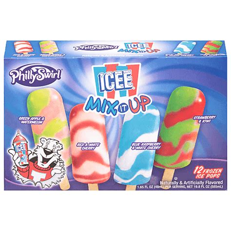 Philly Swirl Ice Pops Icee Mix It Up 12 Ea Mantecado Selectos