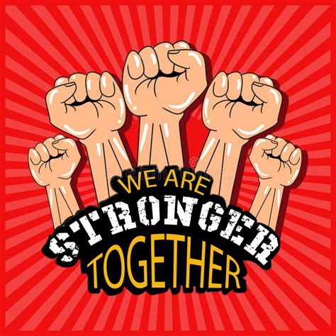 We`re Strong Together Lettering Stock Vector Illustration Of Sign