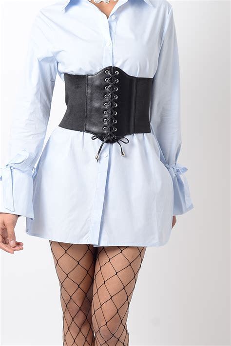 Stylish Black Lace Up Corset Belt Corset Belt Waist Belt Black Belt