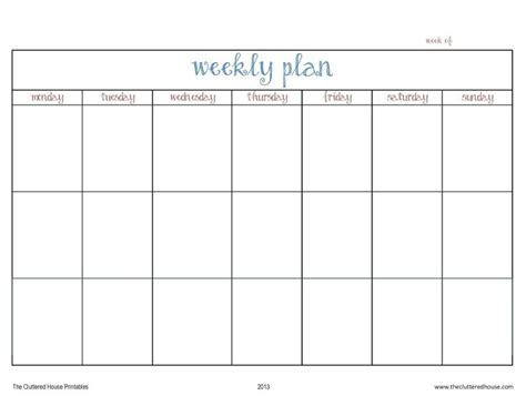 5 Days Weekly Planner Printable | Example Calendar Printable