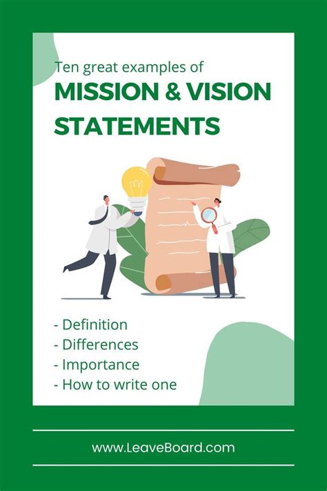 10 Great Examples of Mission and Vision Statements and How to Write ...