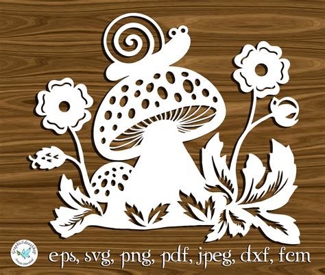 Mushroom Svg Silhouette Cut File For Cutting Machines Etsy