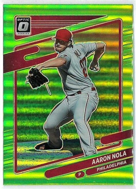 2021 Panini Donruss Optic Lime Green Prizm 129 Aaron Nola For Sale