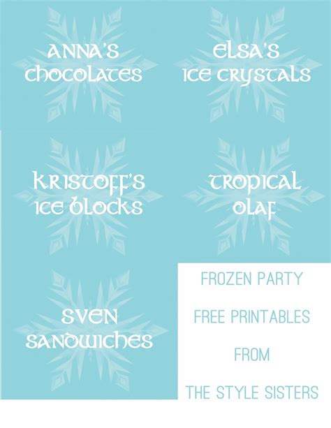 Disneys Frozen Party Games And Food Labels The Style Sisters