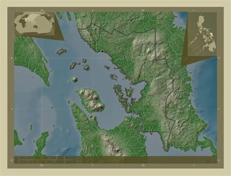 Rizal Province Philippines Elevation Map Colored Wiki Style Lakes