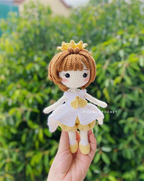 Sakura Crochet Doll Pattern Anime Amigurumi Pattern Yellow Etsy