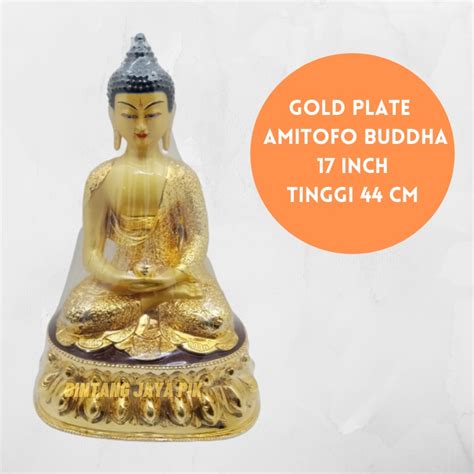 Jual Patung Rupang Gold Plate Amitaba Amituofo Buddha 17 Inch