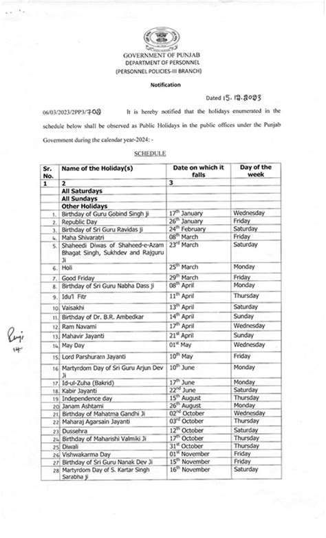 2025 Holiday Calendar Punjab Abigail Powell