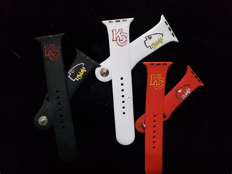 Kc Chiefs Watchband Nfl Watch Band Kansas City Chiefs Football Gifts