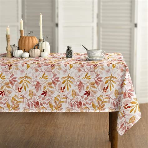 Horaldaily Fall Tablecloth 52x70 Inch Thanksgiving Autumn Harvest Orange Red