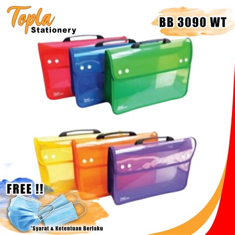 Jual Topla Map Plastik Zipper Bag Kancing Dua Folio Tas Dokumen Tenteng