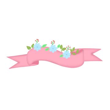 Pink Flower Ribbon Banner Vector Floral Ribbon Banner Ribbon Banner