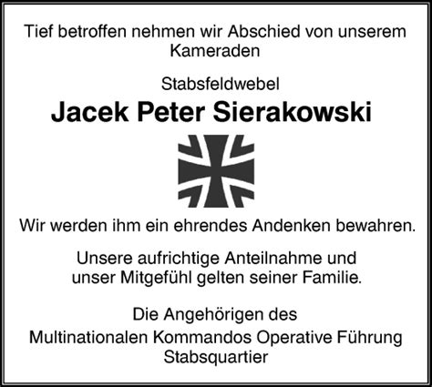 Traueranzeigen Von Jacek Peter Sierakowski S Dwest Presse Trauer