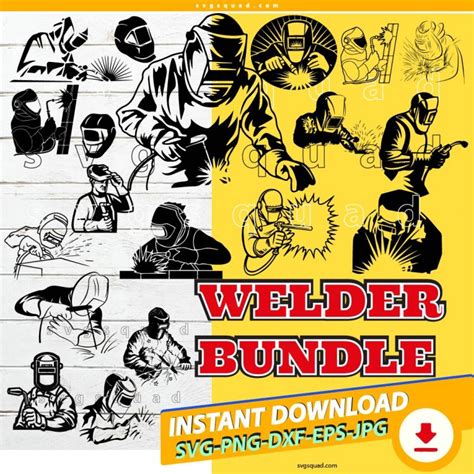 Welder Svg Files Bundle Welding Welder Svg Png Dxf Silhouette Clipart