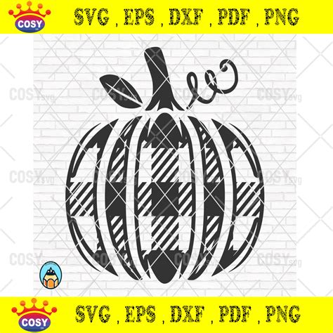 Buffalo Plaid Pumpkin Svg Pumpkin Svg Halloween Svg