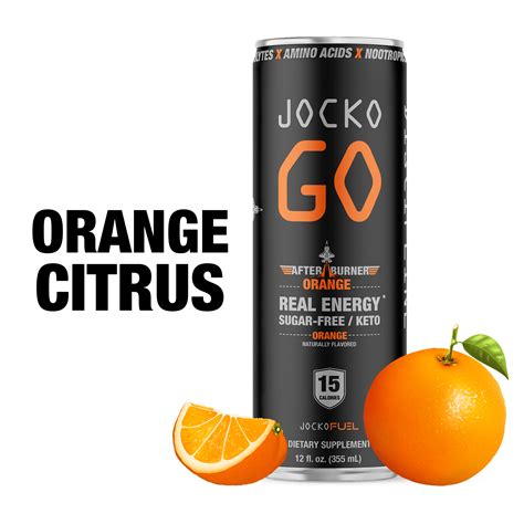 Jocko Go Sugar Free Afterburner Orange Energy Drink 12 Fl Oz Keto