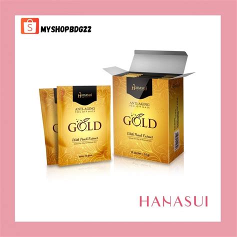 Jual Hanasui Anti Aging Peel Off Mask Masker Gold Kemasan Sachet