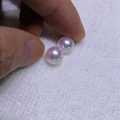 A Pair Mm Natural South Sea White Round Pearl Loose Pearl Half