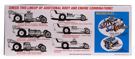 Fiat Double Dragster Plastic Model Car Vehicle Kit 1 25 Scale